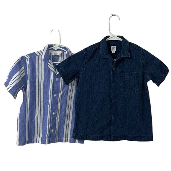 H&M/Gap Boys Blue and White Button Down Shirt(Size 4-5yrs) - Picture 2 of 8